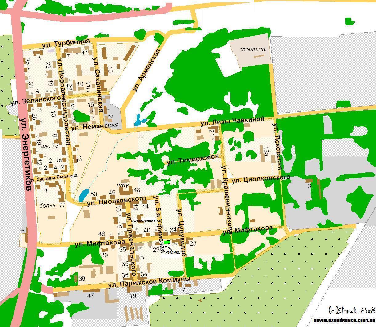Новоалександровка - карта поселка