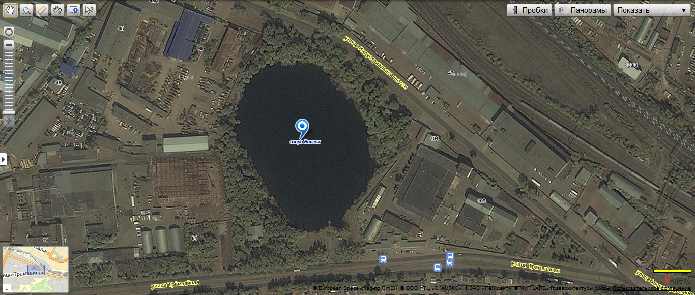 озеро Волчок, снимок со спутника